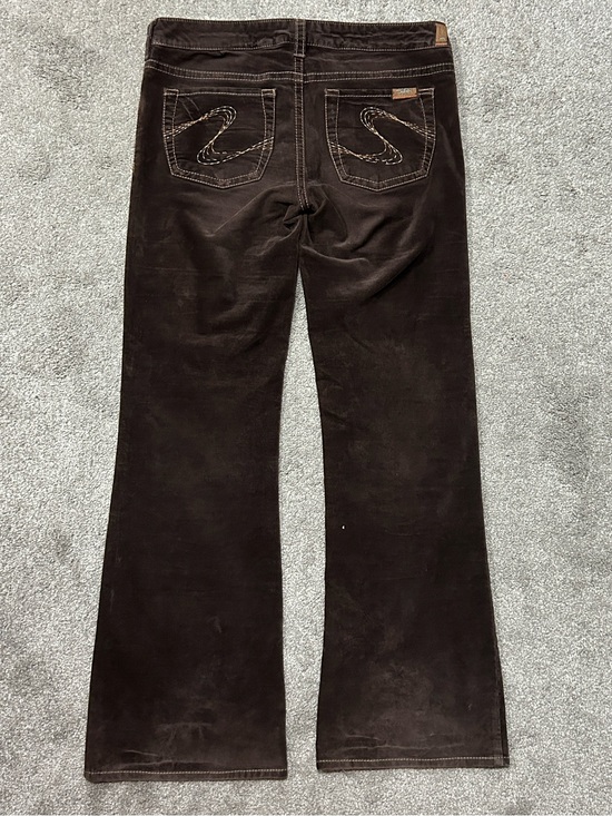 Silver Jeans Denim - Vintage 90s Silver Jeans Bootcut Flared Brown  Suede / Velvet Pants 31x33